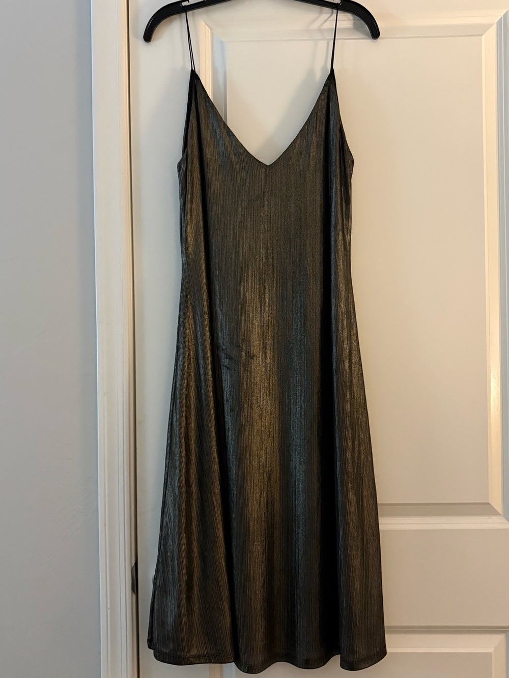 REVOLVE Metallic Black Slip Midi Dress